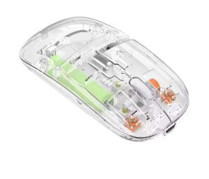 JERTECH BLUTOOTH & WIRELESS MOUSE TRANSPARENT (6 MONTHS WARRANTY)